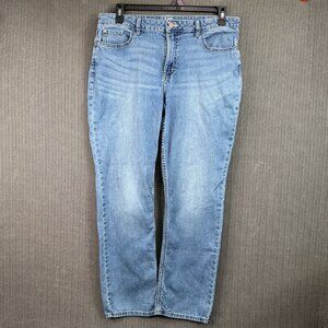 Lee Riders Womens Size 14 Blue Mid Rise Medium Wash Straight Leg Jeans